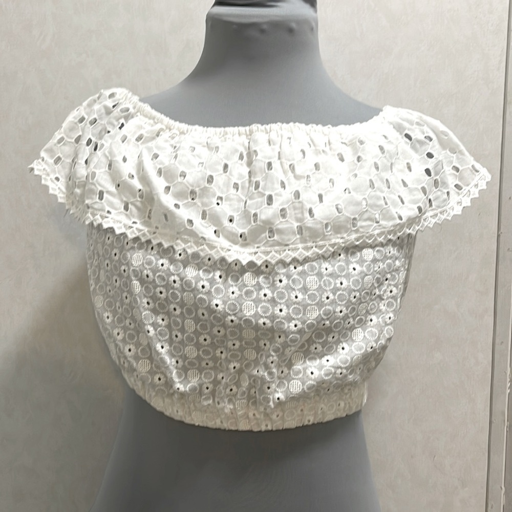 White Eyelet Crop Top